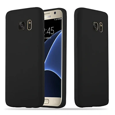 Afbeelding van Cadorabo Hoesje geschikt voor Samsung Galaxy S7 in CANDY ZWART Beschermhoes TPU silicone Case Cover