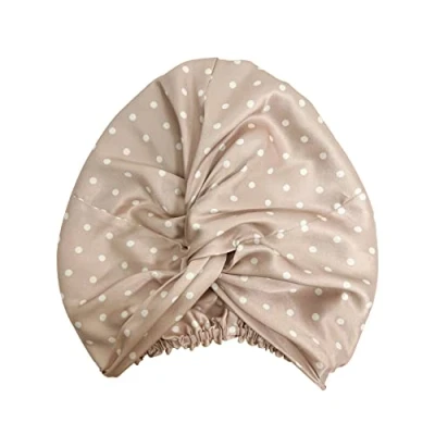 Afbeelding van Jasmine Silk Pure Mulberry Zijden Tulband Hoed Slaap Cap Bonnet, Naakte en witte vlekken, One size
