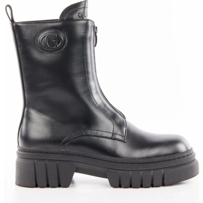 Afbeelding van Guess Enkellaarsjes met plateauzool, Dames, Maat: 38, Nero Leer