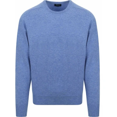 Afbeelding van William Lockie Lamswol Blauw maat XL Heren Pullover met Regular fit Pasvorm Suitable Herenkleding