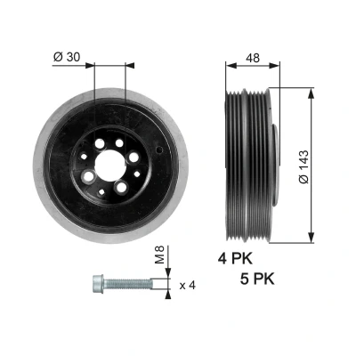 Afbeelding van Gates Krukaspoelie / torsiedemper TVD1015A