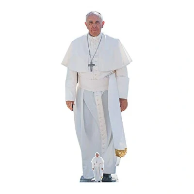 Afbeelding van Star Cut Outs Levensgrote kartonnen uitsnijding van Papst Franziskus, meerkleurig