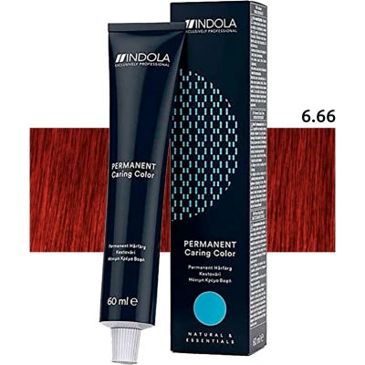 Afbeelding van Indola Permanent Caring Color 6.66x Donkerblond Extra Rood