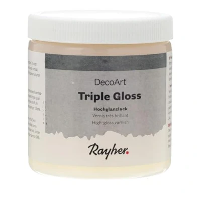 Afbeelding van Rayher Triple Gloss, streeglak, helder, hoogglanzend, blik 236 ml, voor binnen, blanke lak, glanslak, 38067000