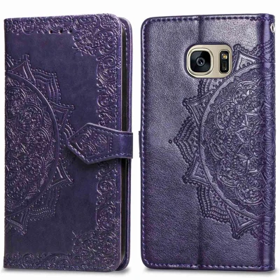 Afbeelding van Samsung Galaxy S7 Hoesje Kunstleder iMoshion Bookcase Paars Telefoonhoesje