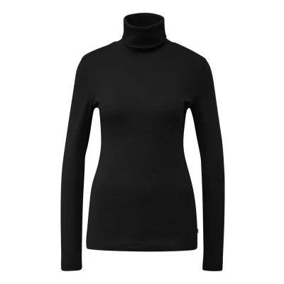 Afbeelding van QS Langarm MIT Rollkragen Longsleeve, Dames, Maat: XXL, Schwarz