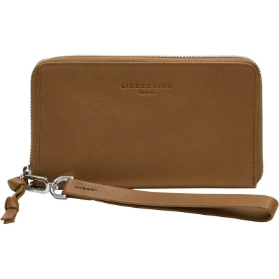 Afbeelding van LIEBESKIND BERLIN Leren Kaarthoes Tamora Vivian Zip Around Wallet Pale Honey Bruine