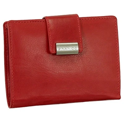 Afbeelding van Luxe lederen dames portemonnee XXL met drukknop 10 cm vers. Kleuren, rood, Breite ca. / Höhe 13 Tiefe 3 cm, Modern
