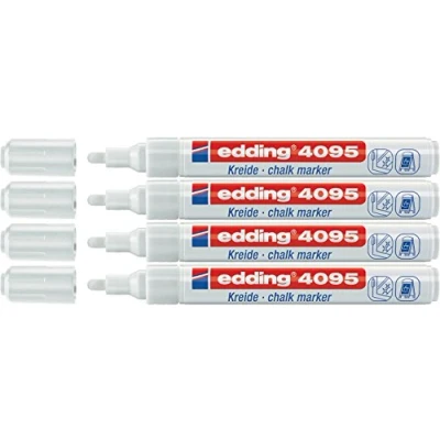 Afbeelding van edding 4095 krijtstiften, 2 3 mm, wit