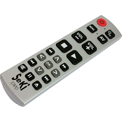 Afbeelding van SeKi DVD zilver leren universele afstandsbediening met grote toetsen voor senioren + kinderen
