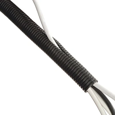 Afbeelding van D Line kabelbuis, flexibele kabelbeheeroplossing voor het organiseren van kabels tv‘s, pc‘s en gameconsoles, afdekken, kabelmanagement 1,1 meter lengte x 32 mm buitendiameter zwart