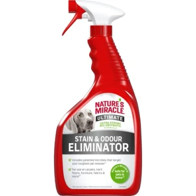Afbeelding van Nature&#039;s Miracle Ultimate Stain &amp; Odour Eliminator honden, richt zich op hardnekkige vlekken, frisse en lichte geur, 946 ml