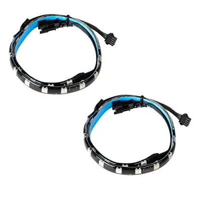 Afbeelding van J&amp;D PC RGB LED Strip Lights, 2 Pack Klevend Magnetisch Lichtstrip Plus Verlenging met 4 pins Koptekst voor Moederbord/PC behuizing, Compatibel Aura LED/Mystic Light