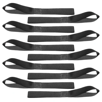 Afbeelding van spanbanden, 30 cm, 10 stuks, zwart, korte riemlussen, bevestigingsriemen, set voor motortransport en fietsen