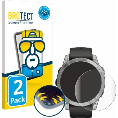 Afbeelding van BROTECT Screenprotector voor Garmin Fenix 7 (47 mm) Folie Beschermfolie transparant volledig dekking (2 Stuks)