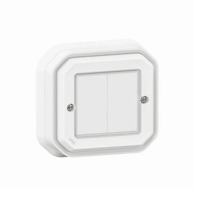 Afbeelding van Legrand plexo with netatmo 2 voudige on off zonder batterijen compl ip55 wit 069835l
