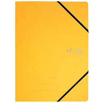 Afbeelding van VON Leitz Set van 5 documentenmappen A4, met elastische bandsluiting, karton, voor 150 vel, lichte project en papieropslag, school, studie &amp; thuis, geel, 30110015