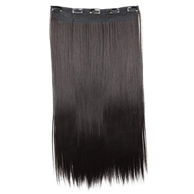 Afbeelding van CAISHA 60cm Clip in Extensions Haarextensies Haarstukje Glad Zwartbruin C52