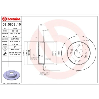 Afbeelding van Brembo Remschijf 08.5803.10