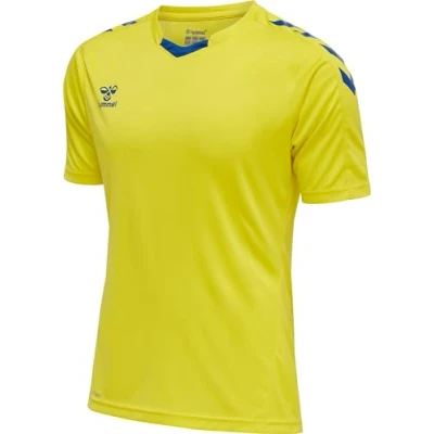 Afbeelding van Hummel Hmlcore XK POLY S/S Tshirt print, Heren, Maat: Small, Blazing yellow true blue