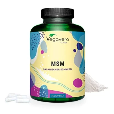 Afbeelding van Vegavero MSM capsules 365 2000 mg zuiver methylsulfonylmethaan Veganistisch &amp; zonder toevoegingen