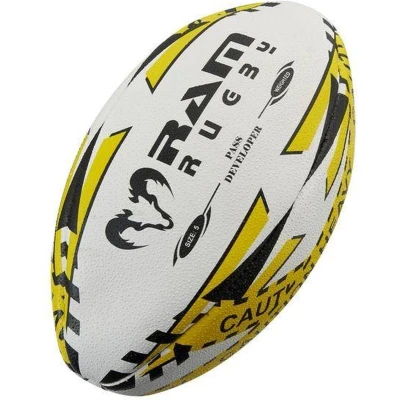 Afbeelding van RAM Rugby Pass Developer rugbybal Verzwaarde bal 3d Grip Topmerk Maat 4 (800gram) RAM® Engeland Uniek techn. Prof.