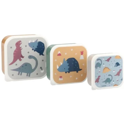 Afbeelding van Tutete snackboxjes set 3 stuks Dino&#039;s