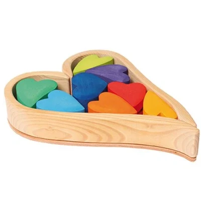 Afbeelding van Grimm&#039;s Blokkenset Stapel Harten Regenboog