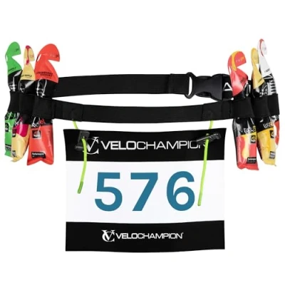 Afbeelding van Verstelbare elastische triatlon, marathon, hardloopsport nummerriem met clipsluiting stretch pasvorm en comfortabel. Geen spelden nodig (2 stuks) (Gel Loop Run Belt)