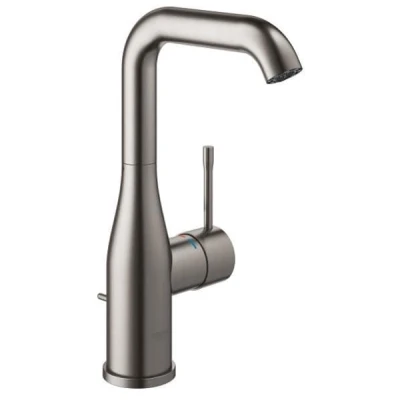 Afbeelding van Grohe Essence New L Size wastafelkraan met waste hard Graphite Geborsteld