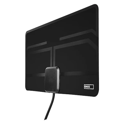 Afbeelding van EMOS Platte binnenantenne J0709, actieve kamerantenne, digitale tv antenne met versterker, DVB T/DVB T2 televisie, DAB radio, 3G/4G/5G/LTE filter, indoor antenne, incl. USB laadadapter