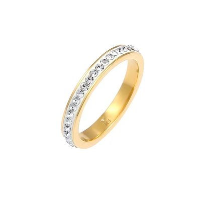 Afbeelding van ELLI Ring &#039;Kristall&#039; goud / transparant