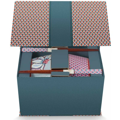 Afbeelding van Kom en Chopsticks Giftset Pip Studio Oriental Flower Festival Blue 15 cm