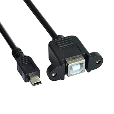 Afbeelding van chenyang Mini USB 5pin stekker naar B vrouwelijke paneel mount type kabel 20 cm met schroeven