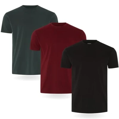 Afbeelding van FM 3/5pk Premium T shirt, Zwart, Bourgondië, Groen (3 Pack), S