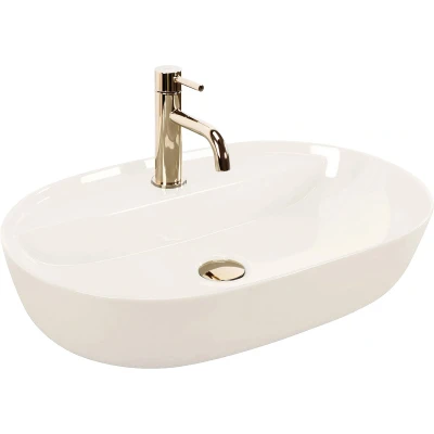 Afbeelding van Rea Aura 61 Shiny Opzetwastafel Wit 61X41X13Cm