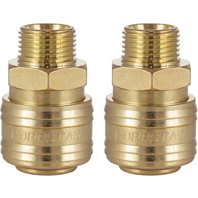 Afbeelding van Poppstar 2x Snelkoppeling Perslucht NW 7,2 met 3/8&quot; Schroef Buitendraad voor Persluchtaansluiting