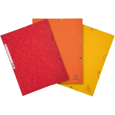 Afbeelding van Exacompta elastomap uit karton, ft A4, 3 kleppen, set van stuks in tinten oranje (Zon)