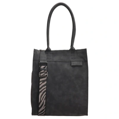 Afbeelding van Zebra Natural Bag Merel Kartel Shopper Black