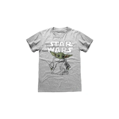 Afbeelding van Henry Tiger STAR WARS Mandalorian Sketch Tshirt print, Heren, Maat: XL, Heather grey
