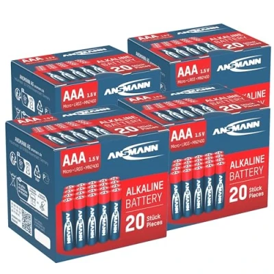 Afbeelding van ANSMANN Alkaline batterij Micro AAA / LR03 1,5 V/Longlife alkalinebatterij voordeelpakket in een praktische voorraaddoos 80 stuks