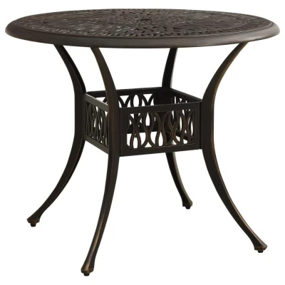Afbeelding van vidaXL Tuintafel 90x90x74 cm gietaluminium bronskleurig