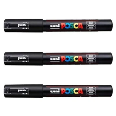 Afbeelding van Posca Uni Ball PC 1M Marker, compleet assortiment van 22 kleuren, 3 stuks