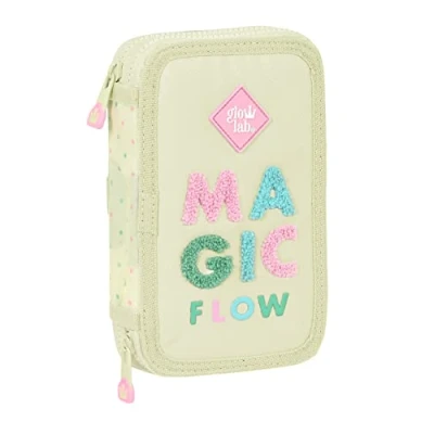 Afbeelding van Schooletui met Accessoires Glow Lab Magic flow Beige (12.5 x 19.5 4 cm) (28 pcs)