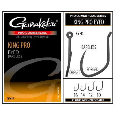 Afbeelding van Gamakatsu Coarse Pro C King A1 PTFE Eyed Barbless (10 pcs) Maat : 14