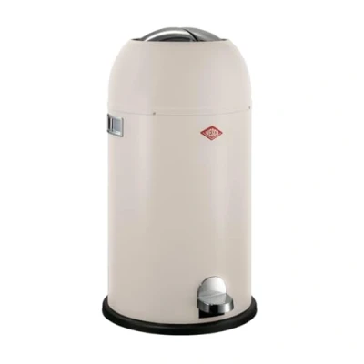 Afbeelding van Wesco Kickmaster Afvalbak in de kleur mat zand, gepoedercoat plaatstaal, ingebouwde demper, 33 liter volume, grote inworp