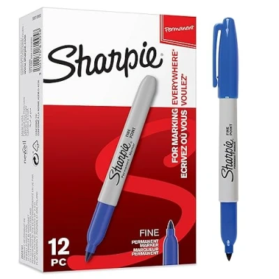 Afbeelding van Sharpie permanentmarkers Fijne punt Blauw 12 stuks