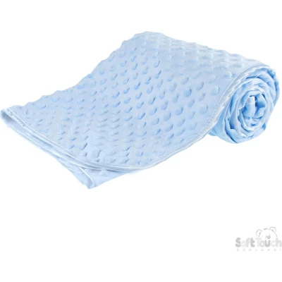 Afbeelding van Fleecedeken met nopjes. 75 x 100 cm blauw Dekentje nopjes Babydeken