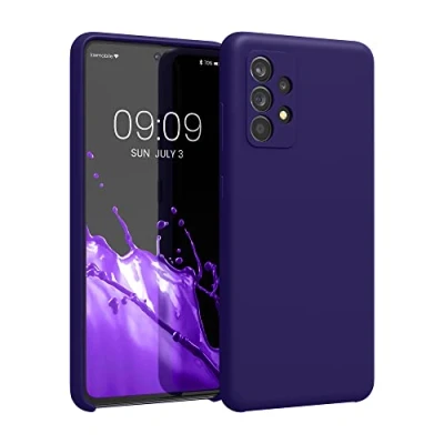 Afbeelding van kwmobile telefoonhoesje geschikt voor Samsung Galaxy A52 / 5G A52s Hoesje met siliconen coating Smartphone case in fluweel blauw