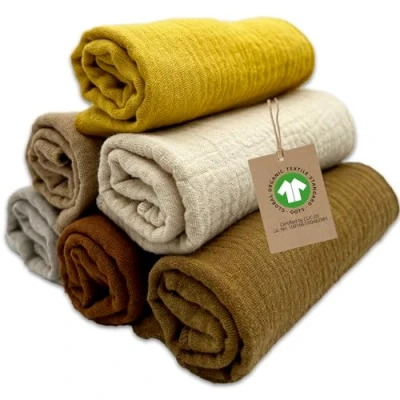 Afbeelding van mimaDu Bio GOTS spuugdoeken 25x25 cm baby washandje mousseline doek mini pulldoeken voor babyverzorging, kleine handdoeken 100% biologisch katoen superzacht en absorberend (Desert)